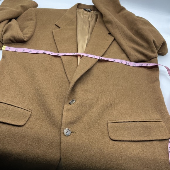 Vintage Bill Blass Camel Hair Blazer Jacket Suit Coat Mens Tan Two Button 44 R - Picture 6 of 10